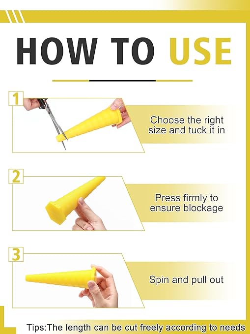 Hydraulic Oil Service Plugs Large Medium Small Sizes Multi Pack Rubber Drip Proof Hose Plugs Industrial Hydraulic Kit for Irrigation, 3 Sizes(17 Pcs,Yellow)