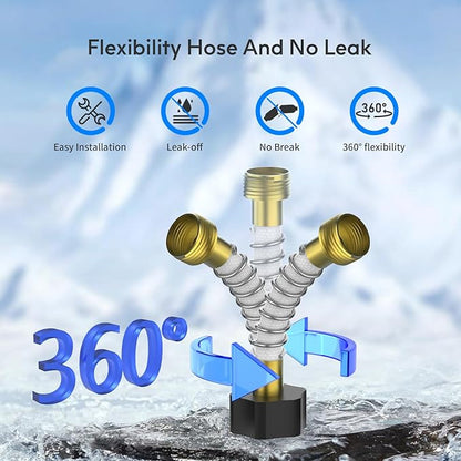 Lifefilter RV Inline Water Filter with Solid Brass 90 Degree Hose Elbow, Eliminates Stress and Strain On RV Water Intake Hose Fittings(3 Pack)