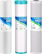 PUREPLUS 4.5"x20" 3-Stage Whole House Water Filter Cartridges, Sediment, Granular Activated Carbon, and Activated Carbon Block, Replacement for F3WGB32BM, AP810-2, GAC-20BB, FG25B-KS, EPM-20BB, FC25B