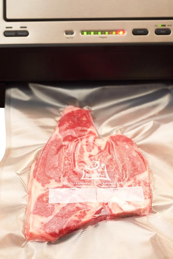 100 Vacuum Sealer Bags: Quart Size (8" x 12") by OutOfAir Works With FoodSaver & Other Machines - 33% Thicker BPA Free, Commercial Grade, 8 x 12 inches