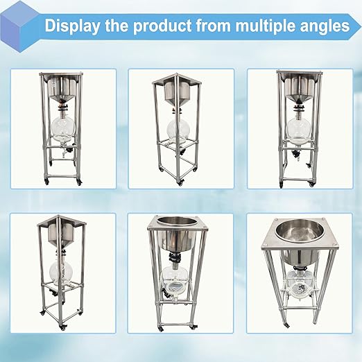 10L Vacuum Filtration System, Negative Pressure Suction Filter with Stainless Steel Buchner Funnel & Glass Filter Flask, Discharge Valve & Brake Casters, for Lab Chemical Industrial Use