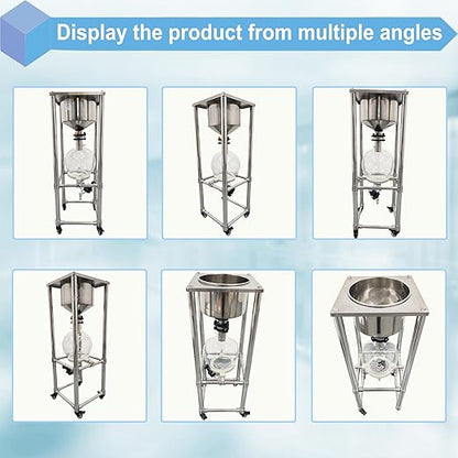 50L Vacuum Filtration System, Negative Pressure Suction Filter with Stainless Steel Buchner Funnel & Glass Filter Flask, Discharge Valve & Brake Casters, for Lab Chemical Industrial Use