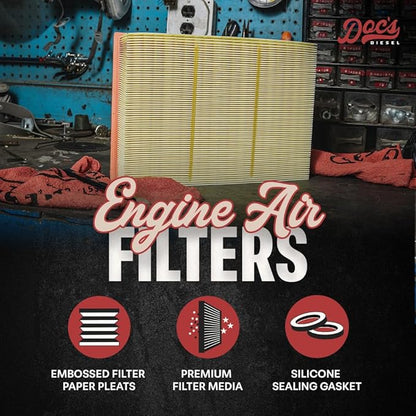 Doc's Diesel Engine Air Filter DPA10564 | Compatible with Nissan Titan XD 5.0L Cummins 2016-2019 | Replaces 16546-EZ40A