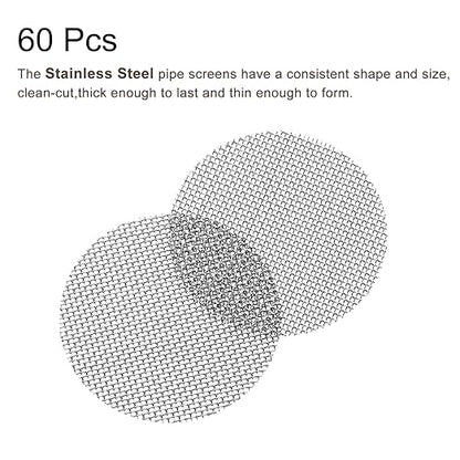 MECCANIXITY Pipe Screen Stainless Steel Screens, 13/16 Inch (20mm) Diameter for Pipe Filter, Pack of 60
