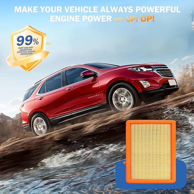 Cabin & Engine Air Filter Set Accessories for Chevrolet Chevy Equinox 2018-2025 2026, GMC Terrain 2018-2025 2026 Activated Carbon Automotive Engine Cabin Air Filter Replacement for CA12260 CF11966