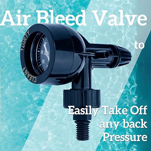 Pressure Gauge Assembly Replacement for Jandy CV340 CL460 CL580 DEL60 DEL48 DEV60 Pool Pump Filter R0357200 Parts, Pool Filter Gauge with Air Relief Valve