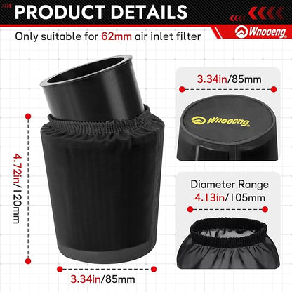 62mm Mini Bike Air Filter Cover for Predator 212cc 196cc 224cc 99cc Coleman CT200U CT200U-EX BT200X B200R B200 KT196 CT100U CC100X Baja MB165 MB200 DB30 Mini Bike Go Kart Parts (Black)
