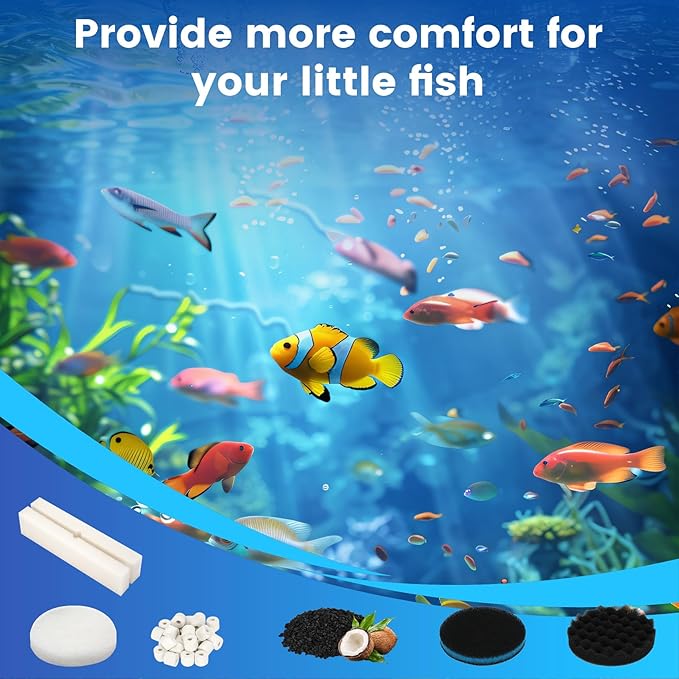 24 PCS Fx6 Canister Filter, Compatible with Fluval FX4/FX5/FX6 Aquarium Filters, Including Bio-Foam Block, Carbon Sponge Filter, Ceramic Ring, Mesh Bag