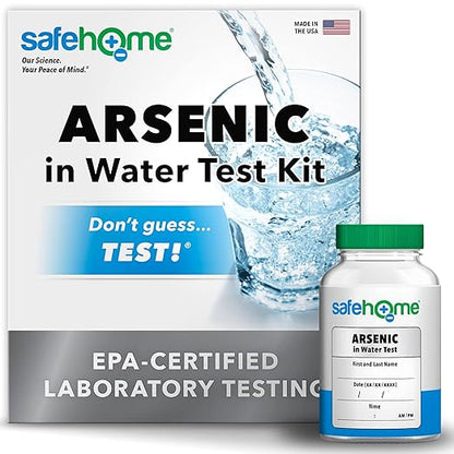 Safe Home® Arsenic in Drinking Water Test Kit – in-Lab Water Analysis by EPA-Certified Laboratory – Detects Dissolved & Solid Arsenic (Total) – Tap, Well, or Groundwater – Made in USA