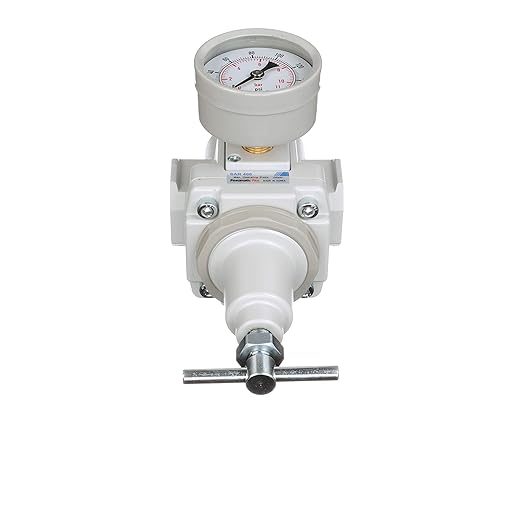 PneumaticPlus SAR400T-N04BG Compressed Air Regulator 1/2" NPT, T-Handle, Gauge & Bracket