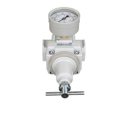 PneumaticPlus SAR400T-N04BG Compressed Air Regulator 1/2" NPT, T-Handle, Gauge & Bracket