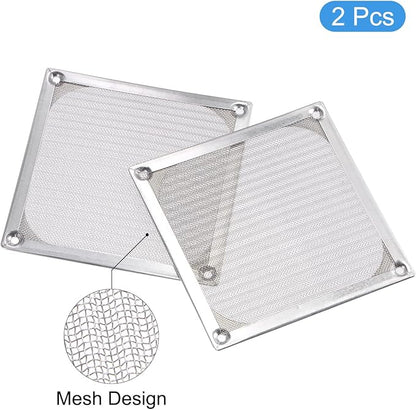 MECCANIXITY 120mm Computer Fan Filter Grills Stainless Steel Mesh Dustproof Case Cover for Computers, Pack of 2