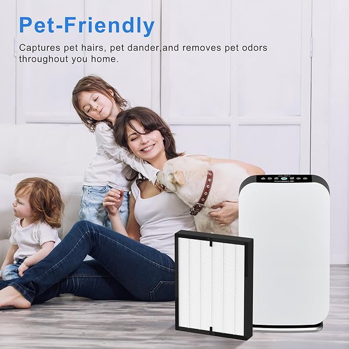 True HEPA 45i Replacement Filter Compatible with Alen BreatheSmart Flex and 45i Pure Air Purifier Bh400, Compared to #B4-Fresh/FL40-Silver-Carbon, 1 Pack HEPA Filter+4 Pre Filter