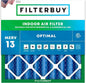 Filterbuy 20x20x4 Air Filter MERV 13 Optimal Smoke & Allergy Defense (1-Pack), Electrostatic Pleated HVAC AC Furnace Filters Replacement, Made in USA (Actual Size: 19.50 x 19.50 x 3.63)