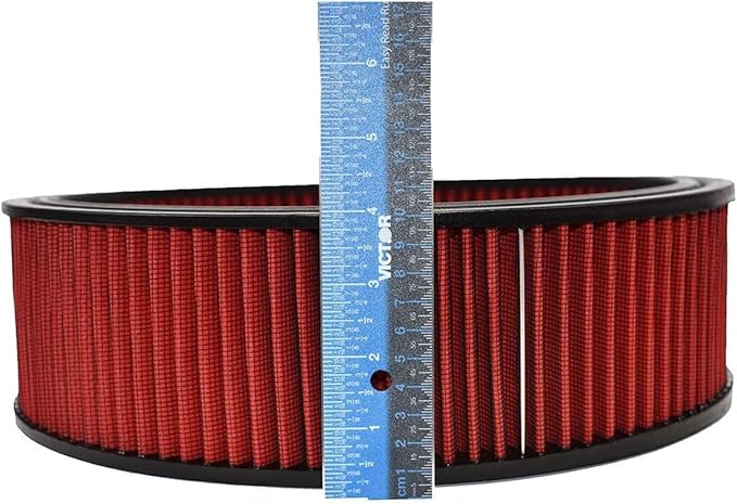 A-Team Performance 14x4 Air Filter Element - - 14" x 4", Round High Flow Performance High Flow Filter - Washable & Reusable Media