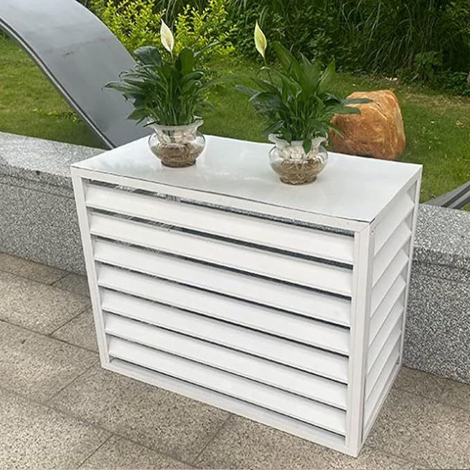 Pool pump covers for outside units, outdoor garbage can enclosures, aluminum outdoor garden air conditioner cover, sturdy and durable, noise-proof, suitable for gardens, balconies, walls ( Color : FOU