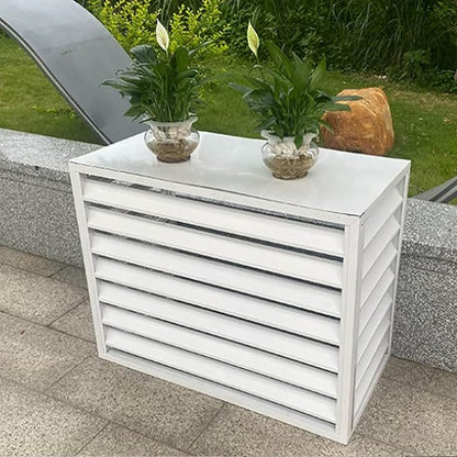 Pool pump covers for outside units, outdoor garbage can enclosures, aluminum outdoor garden air conditioner cover, sturdy and durable, noise-proof, suitable for gardens, balconies, walls ( Color : FOU