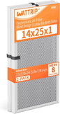 2-Pack 14x25x1 MERV 8 Reusable & Washable Electrostatic Air Filters - Long-Lasting Filter for HVAC, Furnace & Air Conditioner Units, Actual Size: 13-5/8” x 24-5/8” x 7/8”