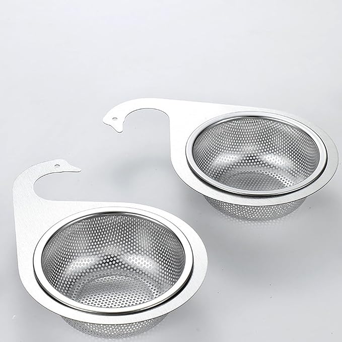Stainless Steel Sink Faucet Hanging Organizers Strainer Basket for Effective Wet Dry Sorting and Produce Preparation Compacts Kitchen Garbage Strainer