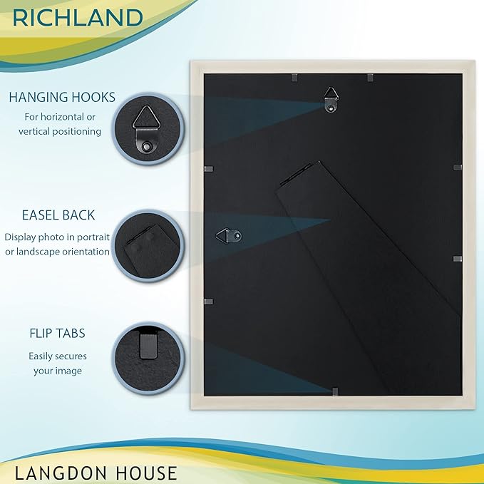 Langdon House 8x10 Picture Frames (Fawn Brown, 6 Pack) Contemporary Style Wood-Like Photo Frames, Richland Collection