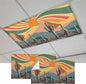 Fluorescent Light Covers for Ceiling Lights Cactus Desert Magnetic Light Filters 2 Pack 4x2 ft Boho Abstract Sun Mountain Rainbow Ceiling Lights Cover for Classroom Office School Home Drop Lamp Decor