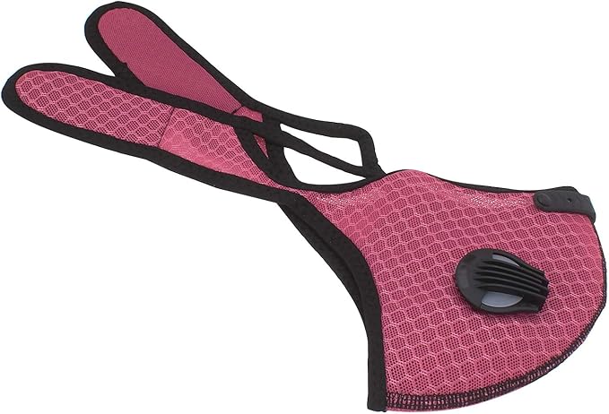 ASA Techmed Reusable Dual Air Breathing Valve Face Mask Cover with Activated Carbon Filter (Pink Cycling)
