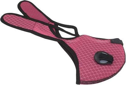 ASA Techmed Reusable Dual Air Breathing Valve Face Mask Cover with Activated Carbon Filter (Pink Cycling)