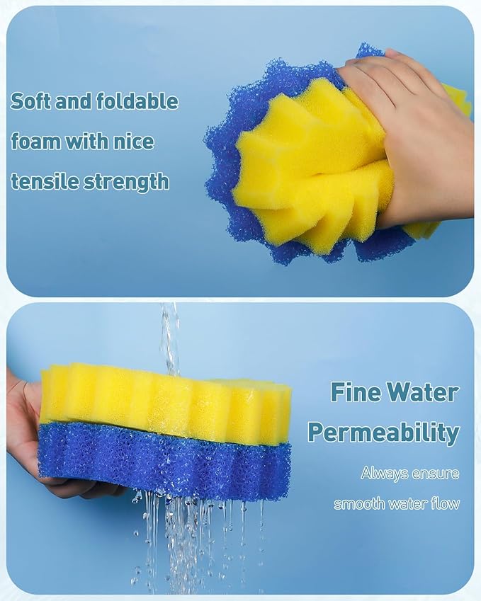 Pawfly Replacement Sponge Filter Media Pad Compatible with Grech/SUNSUN CPF-2500 Pressure Pond Filters Koi Fish, Aquarium Filter Media Sponge Foam Floss for Filtration