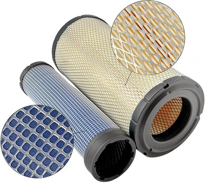 Engine Air Filters Compatible with Donaldson P828889 P829333 John Deere AT171853 AT171854 Caterpillar Cat Backhoe 110-6326 110-6331 Wix 46569 Case 222421A1 222422A1 Baldwin RS3545 Engine Filtration
