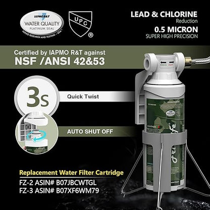 FRIZZLIFE RV Water Filter-NSF/ANSI 53&42 Certified Inline Hose Filter for RV-0.5 Micron High Water Pressure, Reduce Chlorine, Lead, Heavy Metals, Odors - for Marine, Camper, Garden, MV99