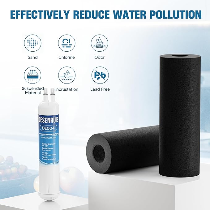 4396841 Replacement for EDR3RXD1, Filter 3, KAD3RXD1, WHR3RXD1, Compatible with Kenmore 46-9083,46-9030, 9030, 9083 Water Filter, Pack of 4, By DESENRUIS