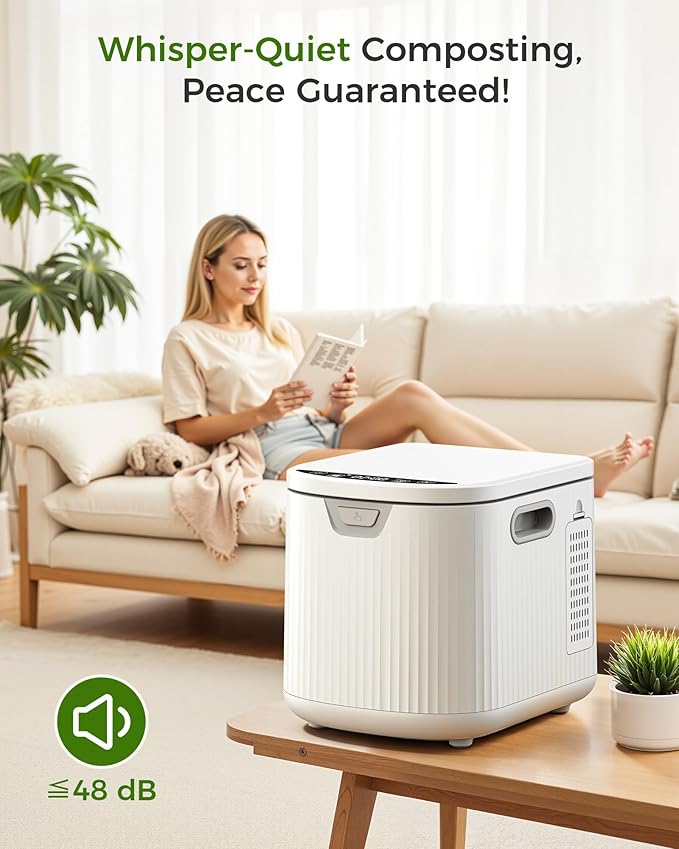 Electric Composter for Kitchen, 2.5L (Max 3.3L) Smart Electric Kitchen Composter with Auto-Cleaning | Odorless | Low Noise | LED Display, Turns Food Waste to Fertilizer, Food Recycler for Home