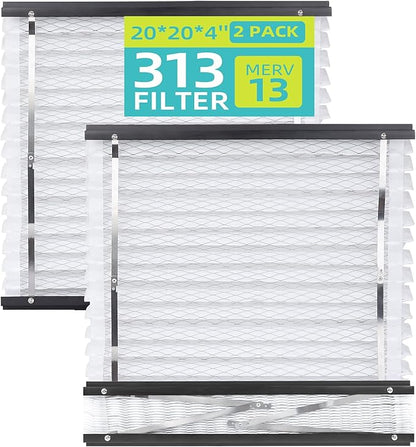 2 Pack 313 Air Filter Compatible with AprilAire Whole House Air Purifiers Model 1310, 2310, 3310, 4300 - MERV 13, Size:20x20x4 Inches