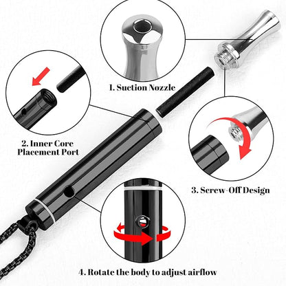 ASTOFLI Quit Smoking Breathing Necklace for Adults - Flavored Stress Breathing Necklace Stop Smoking for Women - Breathlink for Men Meditation Breathe Anxiety Whistle Necklaces inhaler Breathlace