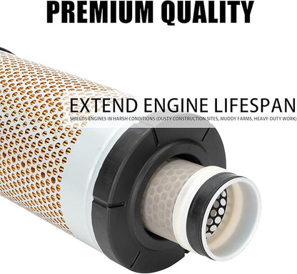 10560411400 19480413500 Outer & Inner Air Filter Fit for Mahindra 1500 and 1600 Series Tractors, Including 1533, 1538 and 1640 Models