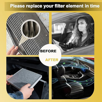 2 Pack Cabin Air Filter For Santa Fe 2021-2023,Santa Cruz 2022-2023,Elantra 2021-2023/Elantra N 2022-2023,Sonata 2020-2023,Tucson 2022-2023,K5 2021-2023,Replacement for CF12820, 042-2261
