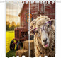 Farm Sheep Living Room Curtains 96 Inch Length, Window Curtains Tab Top, Farmhouse Barn Funny Animals Butterfly Light Filtering Window Treatments Drapes 52"x96" 2 Panel