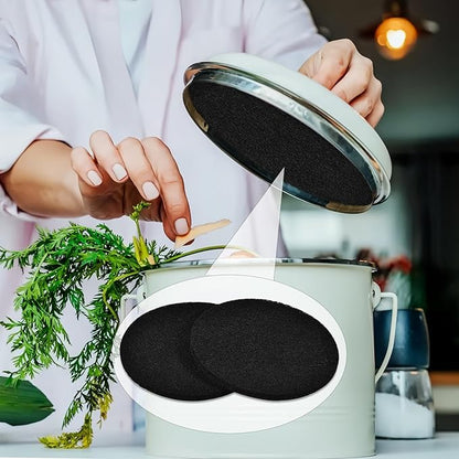 10Pcs 6.5 Inch Charcoal Filters for Kitchen Compost Bin, Replacement Activated Carbon Filters for Countertop Compost Pail Home Bucket Refill Sets, Round
