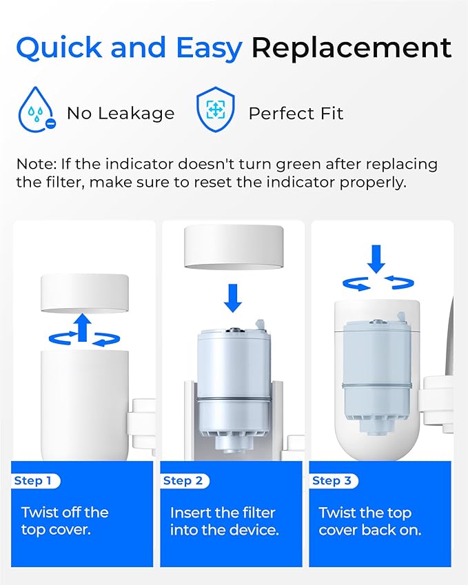 [Alkaline] Waterdrop NSF Certified Water Filter, Replacement for All PUR®, PUR®PLUS Faucet Filtration Systems, Pur® RF-9999® Faucet Water Filter (2 Count), Model No.: WD-C08A