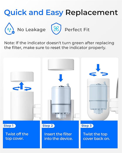[Alkaline] Waterdrop NSF Certified Water Filter, Replacement for All PUR®, PUR®PLUS Faucet Filtration Systems, Pur® RF-9999® Faucet Water Filter (3 Count), Model No.: WD-C08A