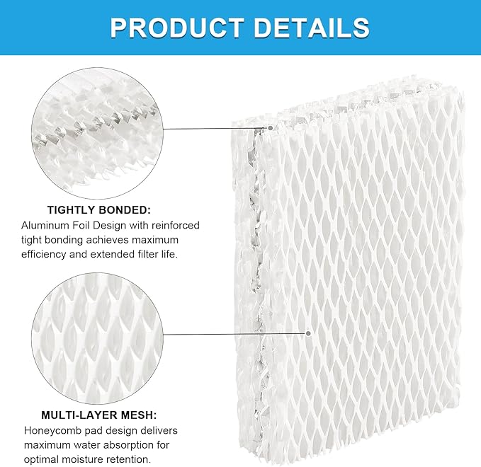 4Pcs WF813 Humidifier Filters Replacement Wick Filter Compatible with Equate EQWF813 EQ-2119-UL Relion RCM-832 RCM-832N ProCare PCWF813 PCCM-832N Protec WF813 Cool Mist Humidifier