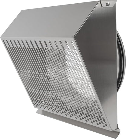 Vent Systems 10" Inch Exhaust Vent Cover with Rubber Gasket - Stainless Steel - Robust Weatherproof Outdoor Air Exhaust Box - Duct or Surface Mounting - Rain and Snow Protection