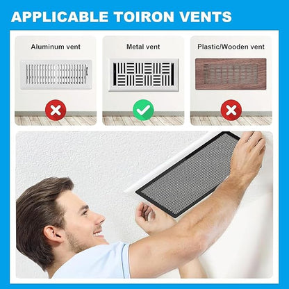 4 PCS Magnetic Vent Covers - 4.7"x10.2" Magnetic Air Vent Screen - for Floor/Wall/Ceiling Registers - Easy Install, Secure Fit - Durable(Fits Registers 5" to 6" W x 10" to11" L)