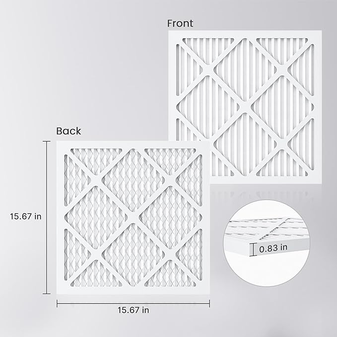 Waykar MERV-10 Filter Replacement – Captures Dust, Pollen – Compatible with Waykar 550 CFM Air Scrubber (5-Pack)