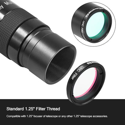 Astromania 1.25" UHC (Ultra High Contrast) Filter - Superb Views of The Orion, Lagoon, Swan and Other Extended Nebulae
