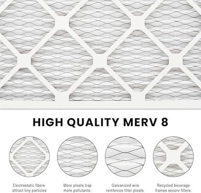 12x18x1 Air Filter MERV 8 (6-Pack), HVAC/Furnace AC Filter Replacement, Dust Defense–Comparable with MPR 600 & FPR 5 (Actual 11.75x17.75x0.75)