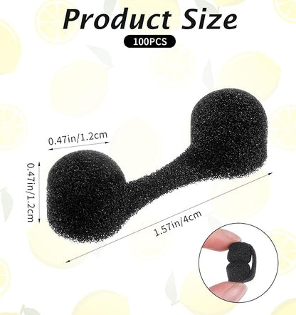 100Pcs Nasal Filters, Nose Plugs for Dust, Disposable Soft Sponge Nostril Filters for Allergies, Construction & Outdoor Activities, Black