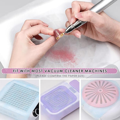 300 Sheets Nail Dust Collector Filter Paper: Disposable Dust Vacuum Filter for Most Nail Dust Fan Extractor Machine, Dust Cleaner Replacement Filter Paper Nail Tech Supplies Accessories for Home Salon