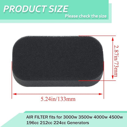 8Pcs 196cc 212cc 224cc Generator Air Filter Compatible with Honda GX160 GX200 Engine Champion Predator Firman 3000 3500 4000 4500 watt Generators Air Cleaner 17211-ZB2-000
