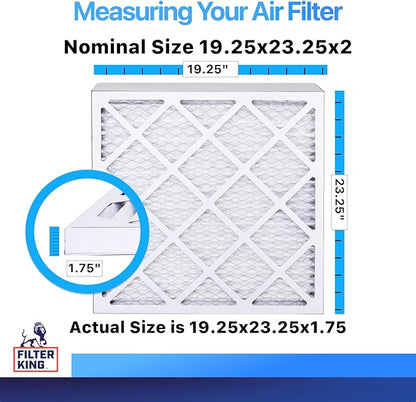 Filter King 19.25x23.25x2 Air Filter | 12-PACK | MERV 8 HVAC Pleated A/C Furnace Filters | MADE IN USA | Actual Size: 19.25 x 23.25 x 1.75"